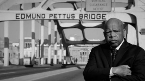 John Lewis - Standing in front of Edmund Pettus Bridge